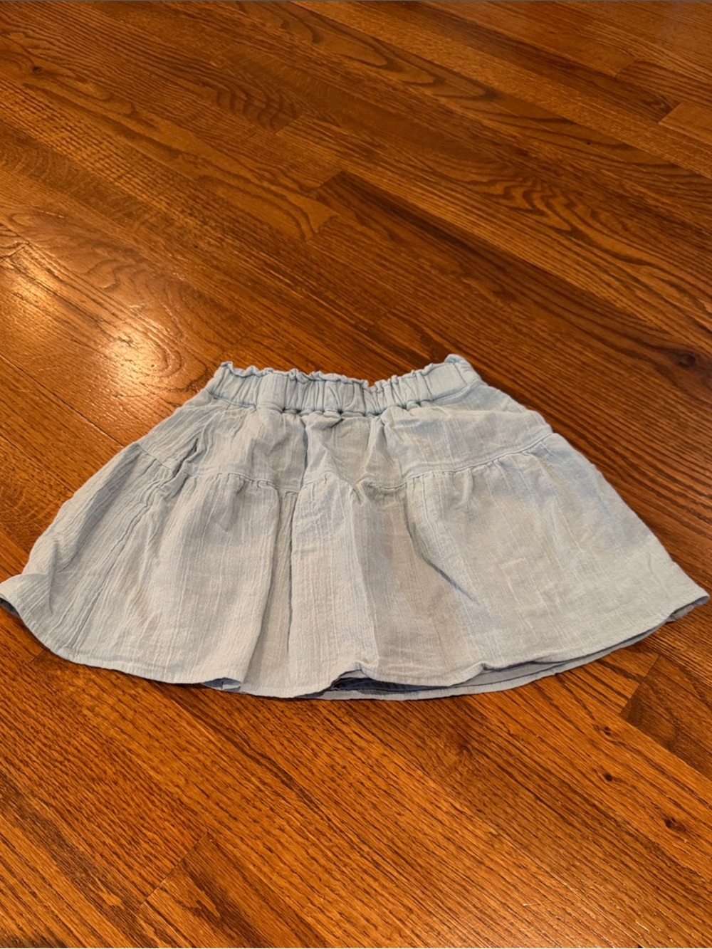 Uniqlo Light Blue Tiered Girls Skirt with built-in shorts
